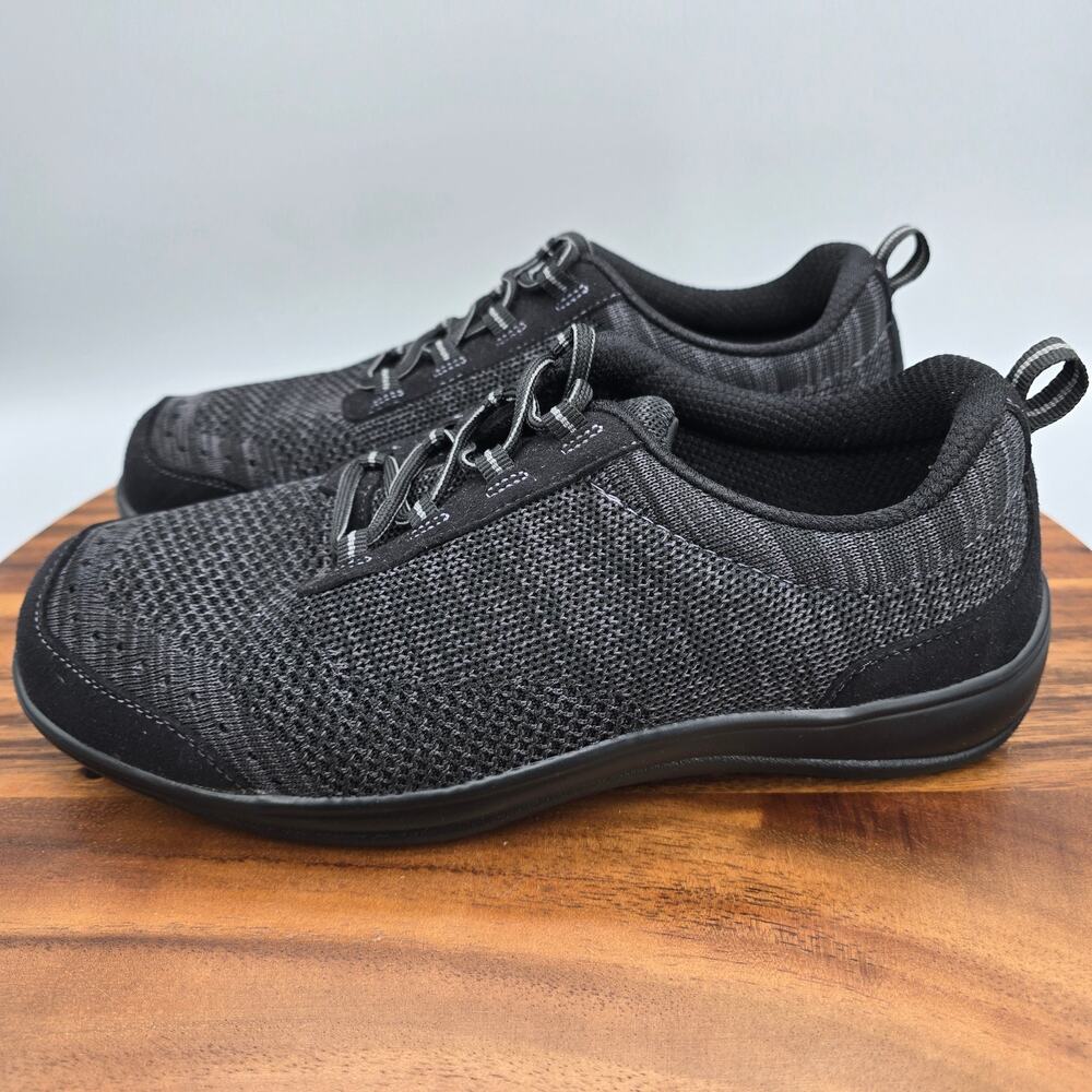Orthofeet Shoes Womens 8.5 Wide Black Knit Lace Up Orthotic Comfort Walking - Picture 3 of 8